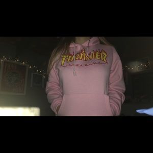 Pink thrasher hoodie